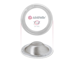 One Silverette silver nursing cup shown with its O-Feel silicone ring