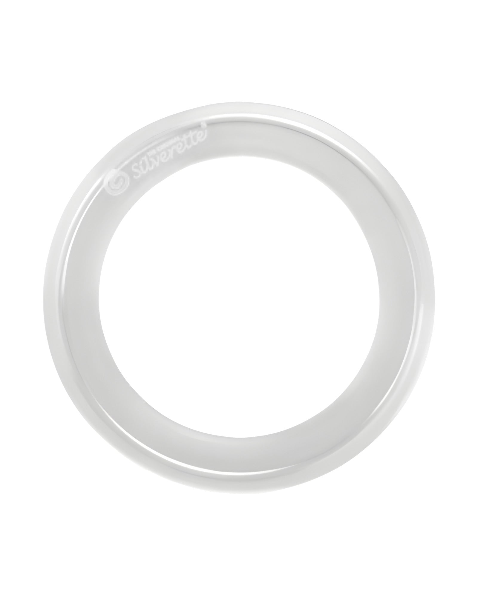 Silverette O-Feel Soft Vibes clear silicone ring that holds a silver nursing cup in place
