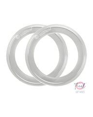 Pair of Silverette O-Feel Soft Vibes clear silicone rings that hold silver nursing cups in place