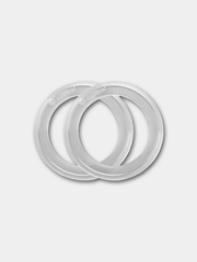 Pair of Silverette O-Feel Soft Vibes clear silicone rings that hold silver nursing cups in place